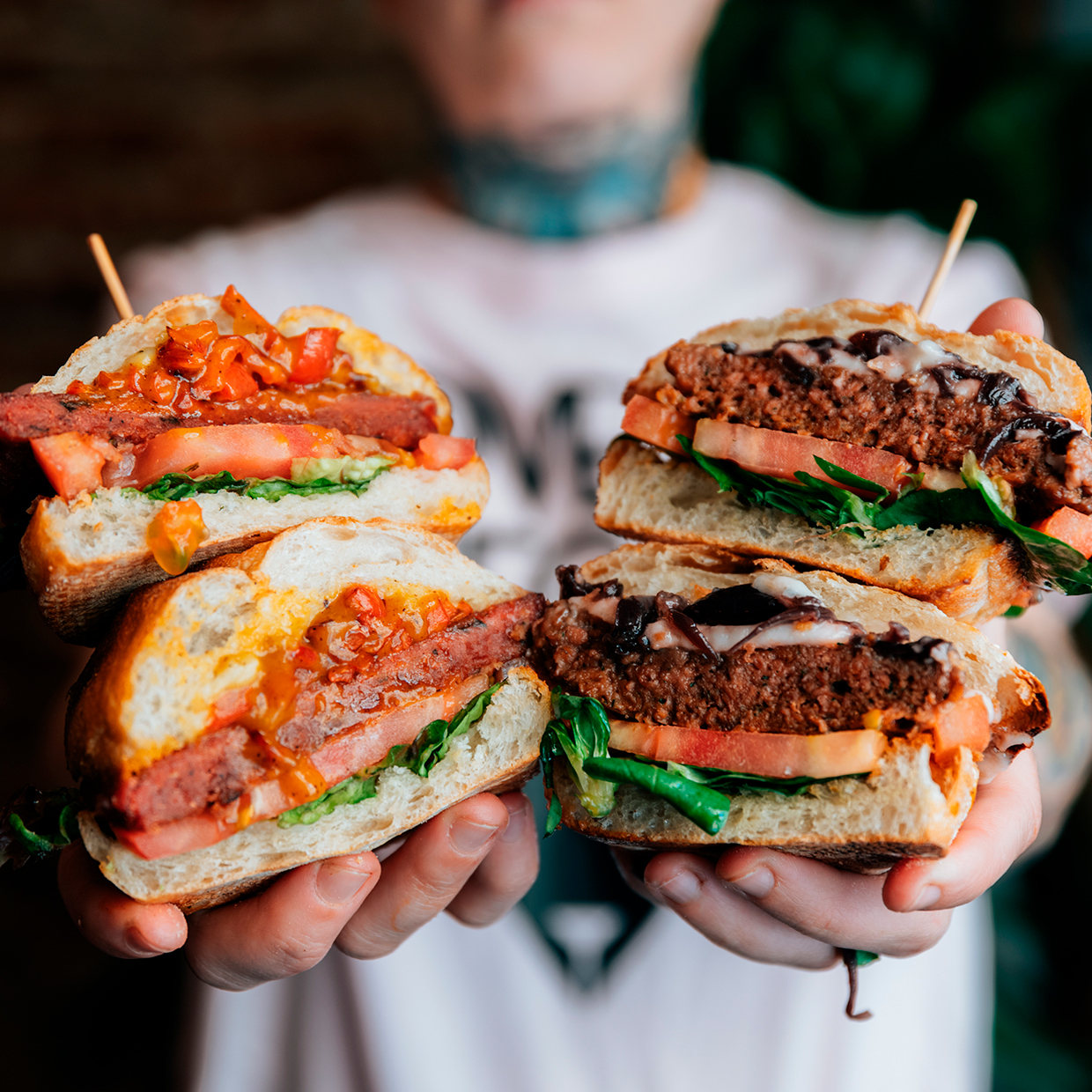 Platos veganos plant-based del restaurante MuTopia